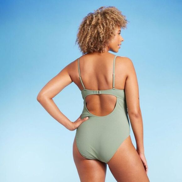 Shade & Shore - Women's Over the Shoulder Swimwear G Green - Picture 2 of 4